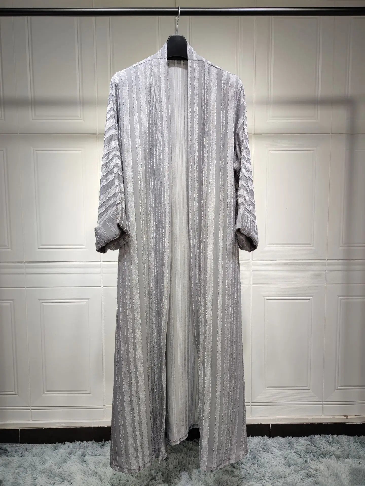 Uni Fashion Muslim Kimono Abaya Solid Striped Retro Ethnic Cardigan Robe Dubai Middle Eastern Saudi Arabia Eid Clothes 2025