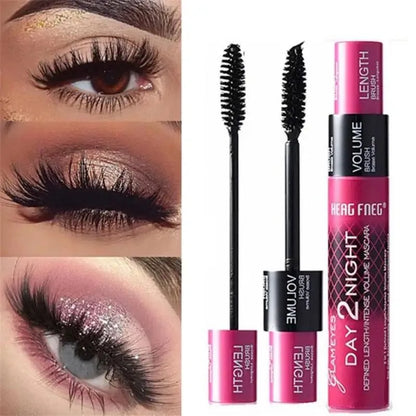 1pc Black Waterproof Curled Lashes 2-in-1 Long-lasting Natural Quick Drying Mascara Lengthens Eyelashes Female Makeup Косметика.