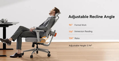 NEWTRAL MAGICH003 Ergonomischer Bürostuhl, automatisch ausgestellte Rückenlehne, adaptive Unterrückenstütze, verstellbarer Kopfstützensitz, Grau