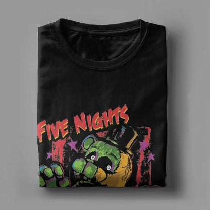 Five Nights Men's T Shirt At Freddys Vintage Tees Short Sleeve Round Collar T-Shirt Pure Cotton Plus Size Clothing.