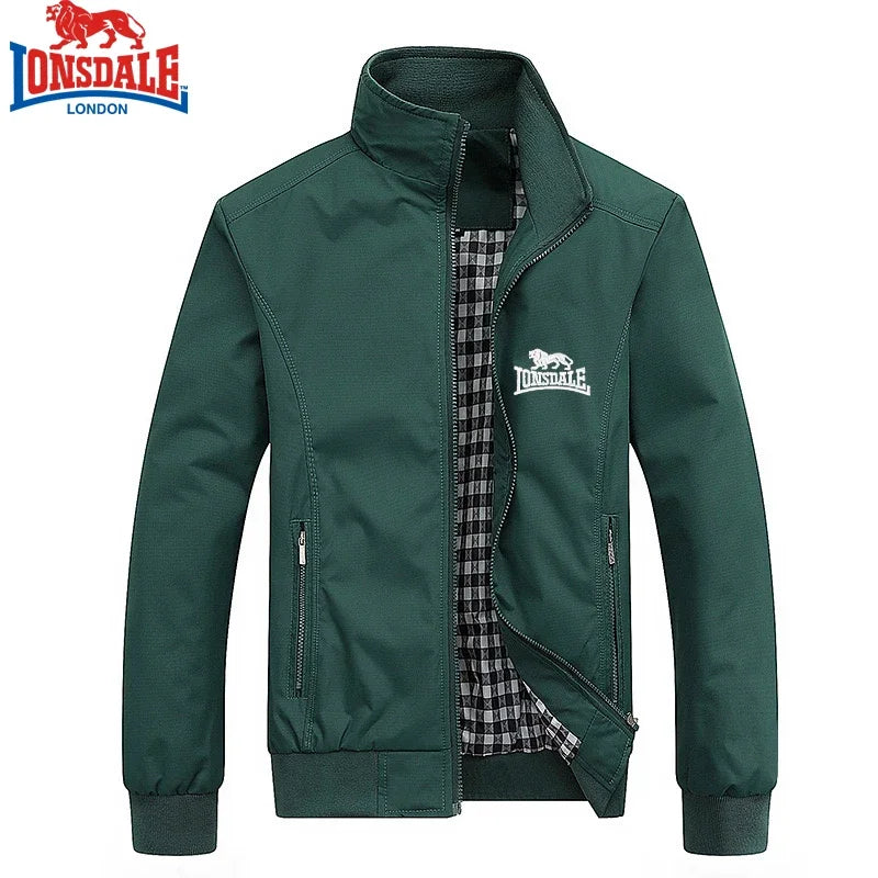Embroidered LONSDALE Spring and Autumn Casual Solid Color Fashion Slim Fit Bomb Jacket Jacket Baseball Jacket Men's Jacket M-6XL.
