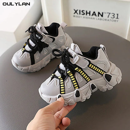Oulylan Children Casual Shoes Thick-soled Sports Shoes Infant Footwear Boy Sneakers Breathable Non-slip Baby Shoes.
