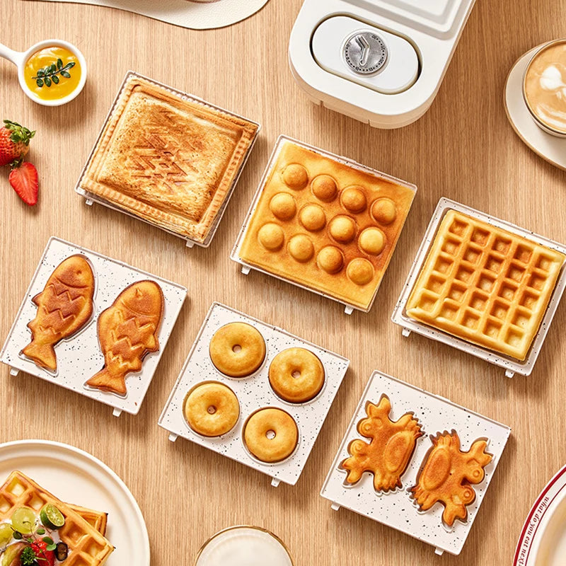 Electric Sandwich Maker Multifunctional Waffle Machine Toaster Baker Breakfast Machine Takoyaki Pancake Donuts Sandwichera 220V.