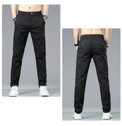 Marke Kleidung männer Casual Hosen 98% Baumwolle Dünne Business Gerade Slim Fit Klassische Hosen Stretch Frühling Sommer Männliche Hosen.