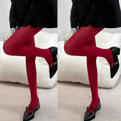 1/2Pcs Sexy Wine Red Stocking Women Girl Burgundy Thin Thick Elastic Tight Vintage Anti-Hooker Comfortable Pantyhose Accessory