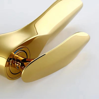 Golden Maple Leaf Basin Faucet For Hot And Cold Water Household Use Raised Washbasin Countertop Basin Single Hole Faucet