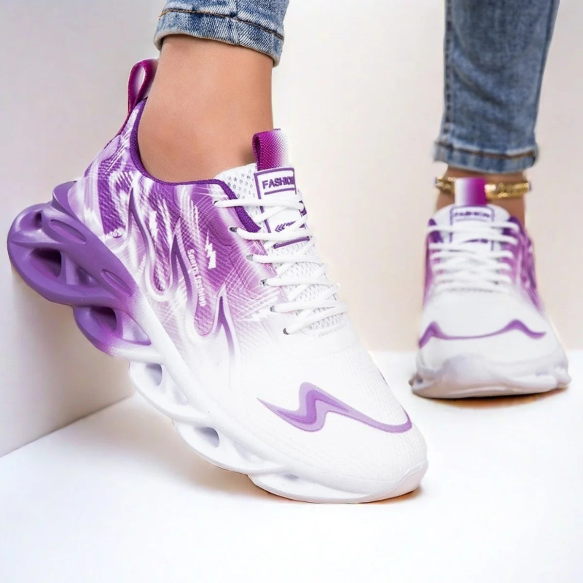 YRZL Unisex Running Shoes Men Women Lightweight Mesh Breathable Comfortable Flat Soft Tennis Shoes Summer Lace-up Sneakers Man