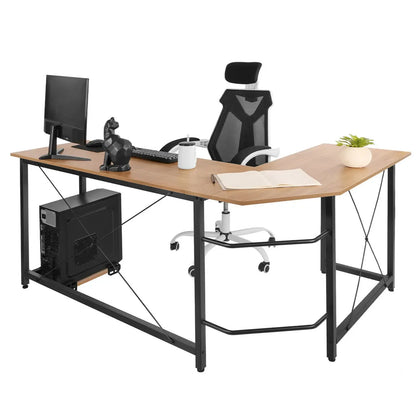 Homfa 66"(176cm) L-förmiger Schreibtisch, Computer-Gaming-Laptop-Schreibtisch, Heimbüro, Eck-Arbeitsplatz, Tisch, Arbeitstisch, 190 cm x 120 cm x 75 cm