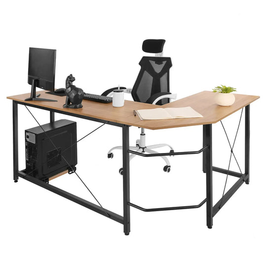 Homfa 66"(176cm) L-förmiger Schreibtisch, Computer-Gaming-Laptop-Schreibtisch, Heimbüro, Eck-Arbeitsplatz, Tisch, Arbeitstisch, 190 cm x 120 cm x 75 cm