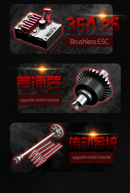 Teeggi 16101 /16102 PRO 1:16 High Speed RC Car With LED Light Drift 70KM/H 4WD RC Off-Road Car Monster Truck Toy For Kid Gifts