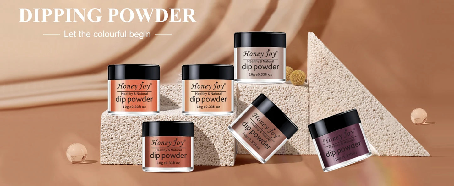 6 colors Dip Powder Set Brown Coffe Color Nail Powder Dipping Nail Powder Nail Art Manicure DIY Salon No Need Lamp Cure.