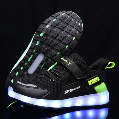 Children's Casual Shoes LED USB Charging Luminous Glowing Sneakers for Boys Girls Led Sneakers with Luminous Sole Lighted Shoe C.