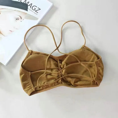 1pcs Womens Top Cross Strap Sports Bra Thin Push Up Sport Bra Yoga Gym Crop Tops Brassiere Fitness Breathable Girls Student Bras.