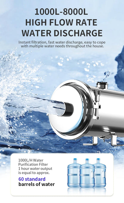 DIVEDEER Stainless Steel Water Purifier for Household Use Rural Groundwater Yellow Mud Water Well Water Ultrafiltration Filter.