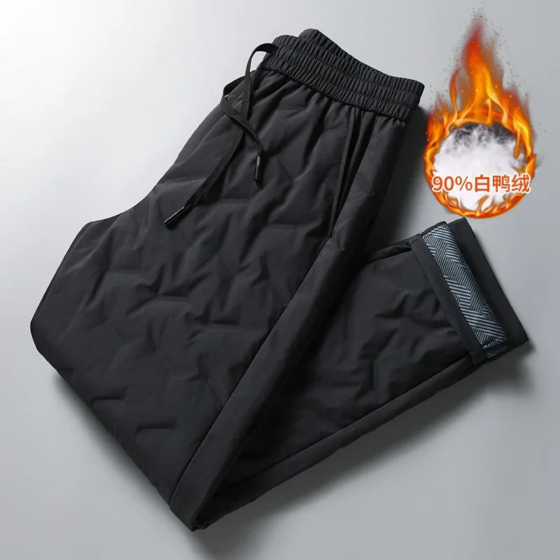 2024 Winter New 90% White Down Pants Men Thickened Warm Waterproof Casual Trousers Man Duck Down Padded Sweatpants Male Clothing.