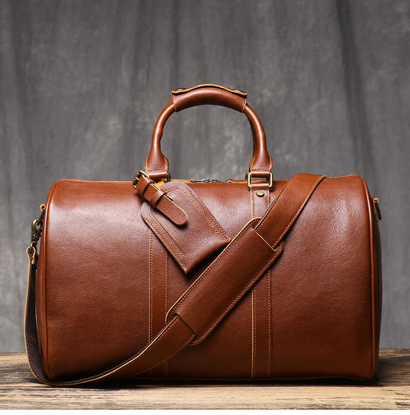 Vintage Herren Reisetasche klassische Business Umhängetasche Kopfs chicht Rindsleder Weekender Sporttasche Leder handtasche für Ehemann Geschenk.