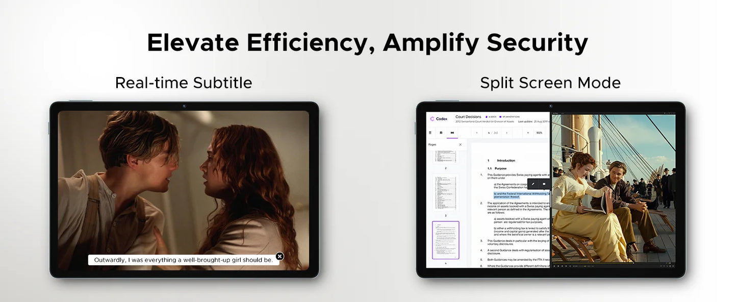 DOOGEE T36 Smart Tablet PC Android 15 12'' Display 32GB RAM (8GB+24GB) 256GB Unisoc T620 Octa Core 8800mAh Battery Widevine L1.