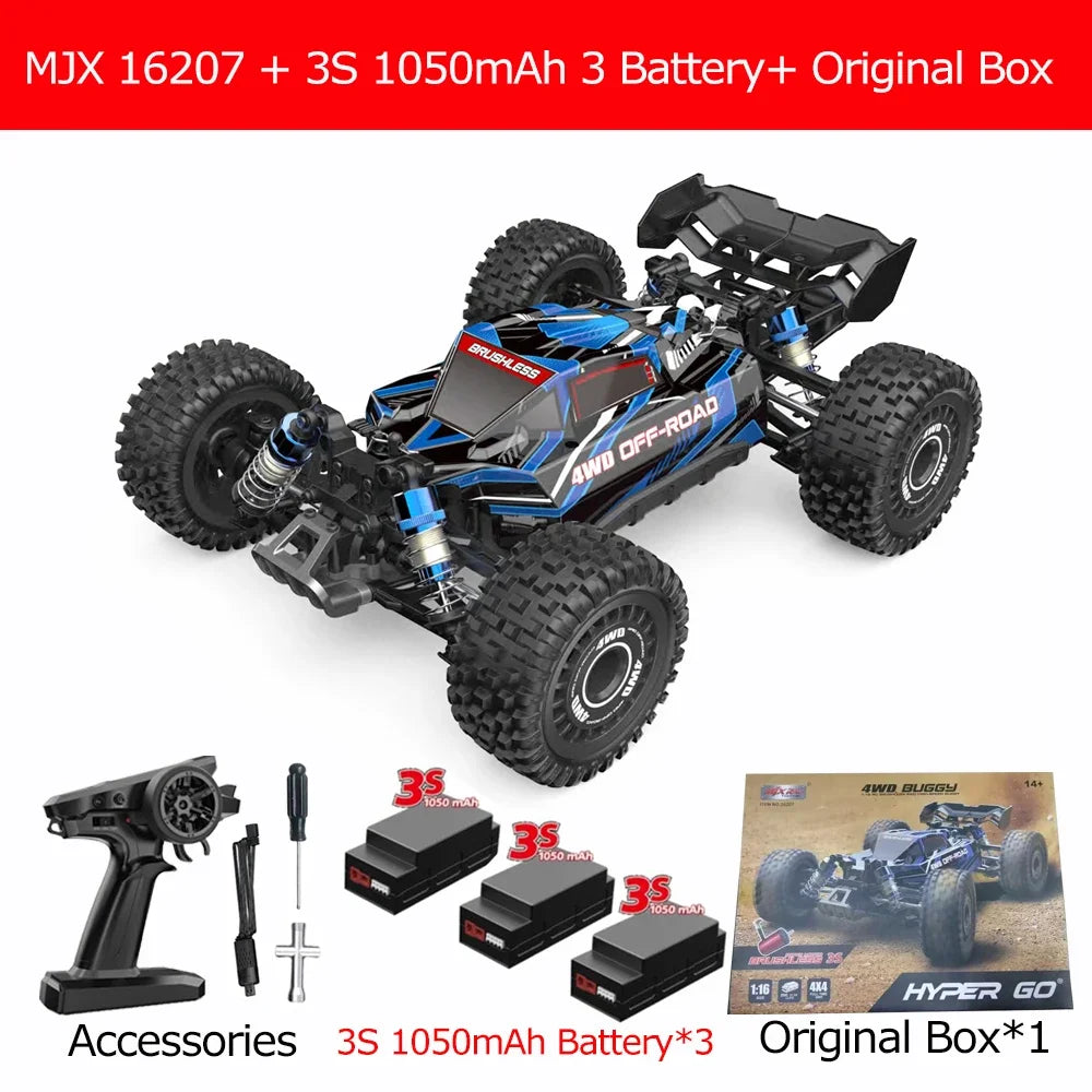 MJX Hyper Go 16207 70km/h 1/16 4WD Racing Car Brushless High Speed Drift Cars 2.4G Remote Control Cars Off-Road Truck Toys