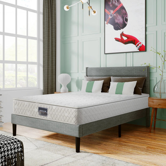 Fangange-Matratze, 90 x 200 cm, Federkernmatratze mit 7-Zonen-Kalschaummatratze, H3-Härteebene, 25 cm Höhe, hoher Rückprall, weiß