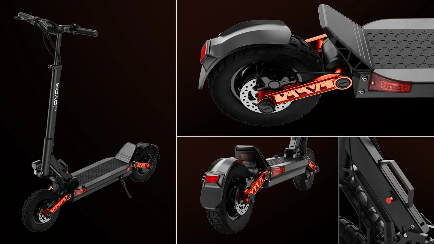 JOYOR S10-S-Z Folding Electric Scooter Dual 1000W Motor 10" Adults E-scooter with 60V 18Ah Battery.