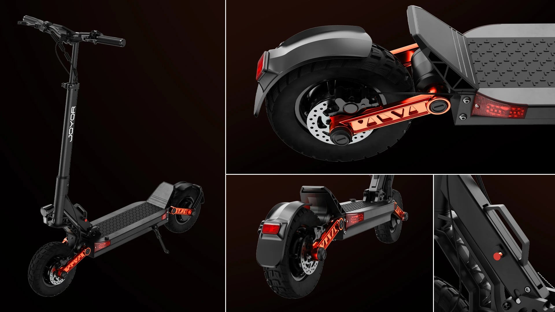 JOYOR S10-S-Z Folding Electric Scooter Dual 1000W Motor 10" Adults E-scooter with 60V 18Ah Battery.