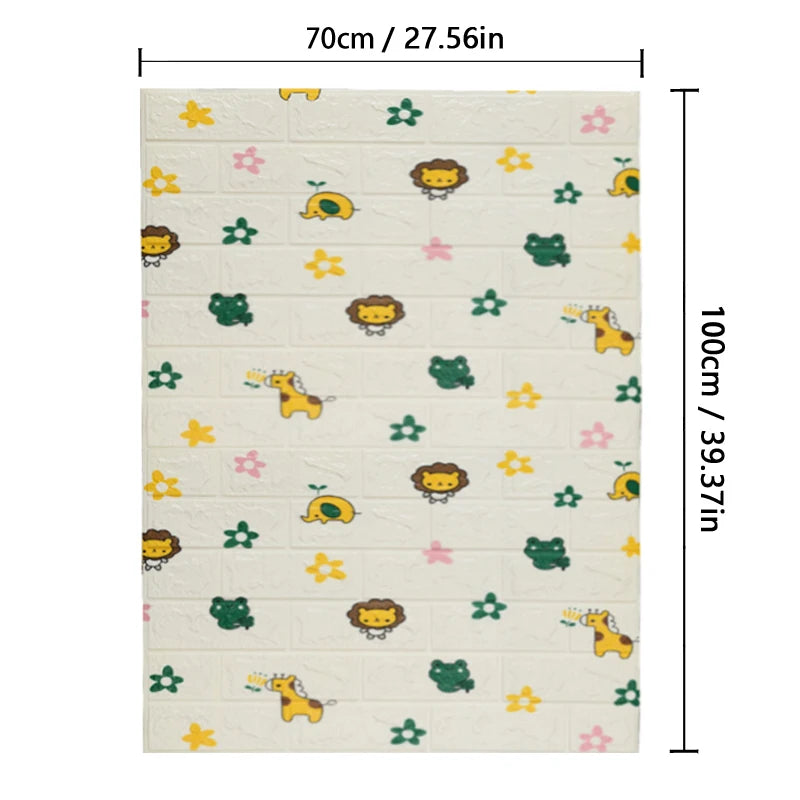 Retro Brick Pattern Room Decor PVC Home Decorations 3D Wallpaper Foam Wall Stickers DIY Self-adhesive 70cmX1m Renovation