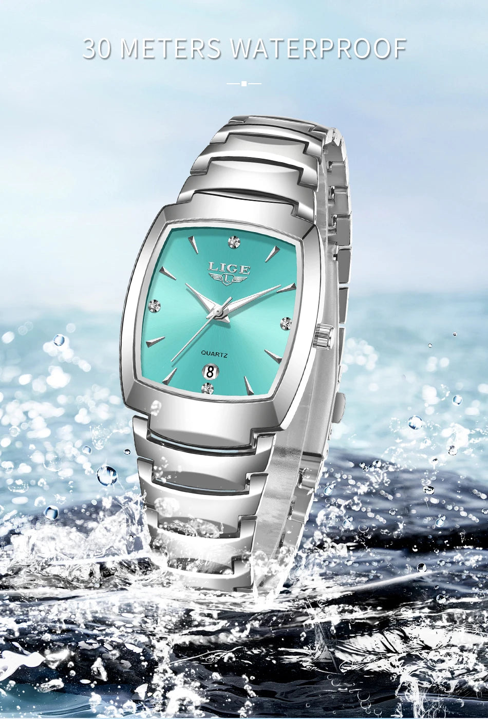 LIGE New Ladies Waterproof Watch Luxury Stainless Steel Women Watches Creative Fashion Original Elegant Quartz Wristwatch Gift.