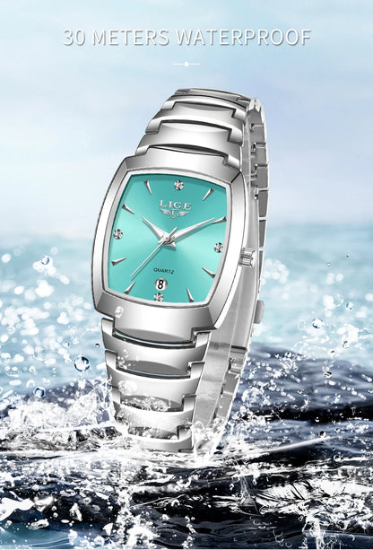 LIGE New Ladies Waterproof Watch Luxury Stainless Steel Women Watches Creative Fashion Original Elegant Quartz Wristwatch Gift.