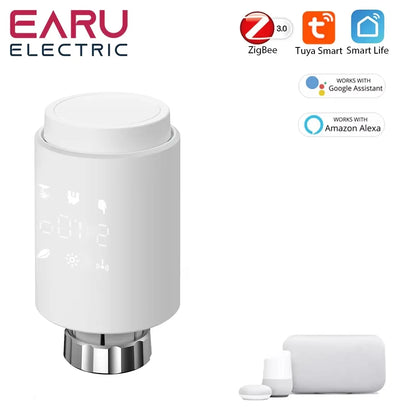 Tuya Smart ZigBee Radiator Actuator TRV Programmable Thermostatic Radiator Valve App Remote Temperature Controller Support Alexa.