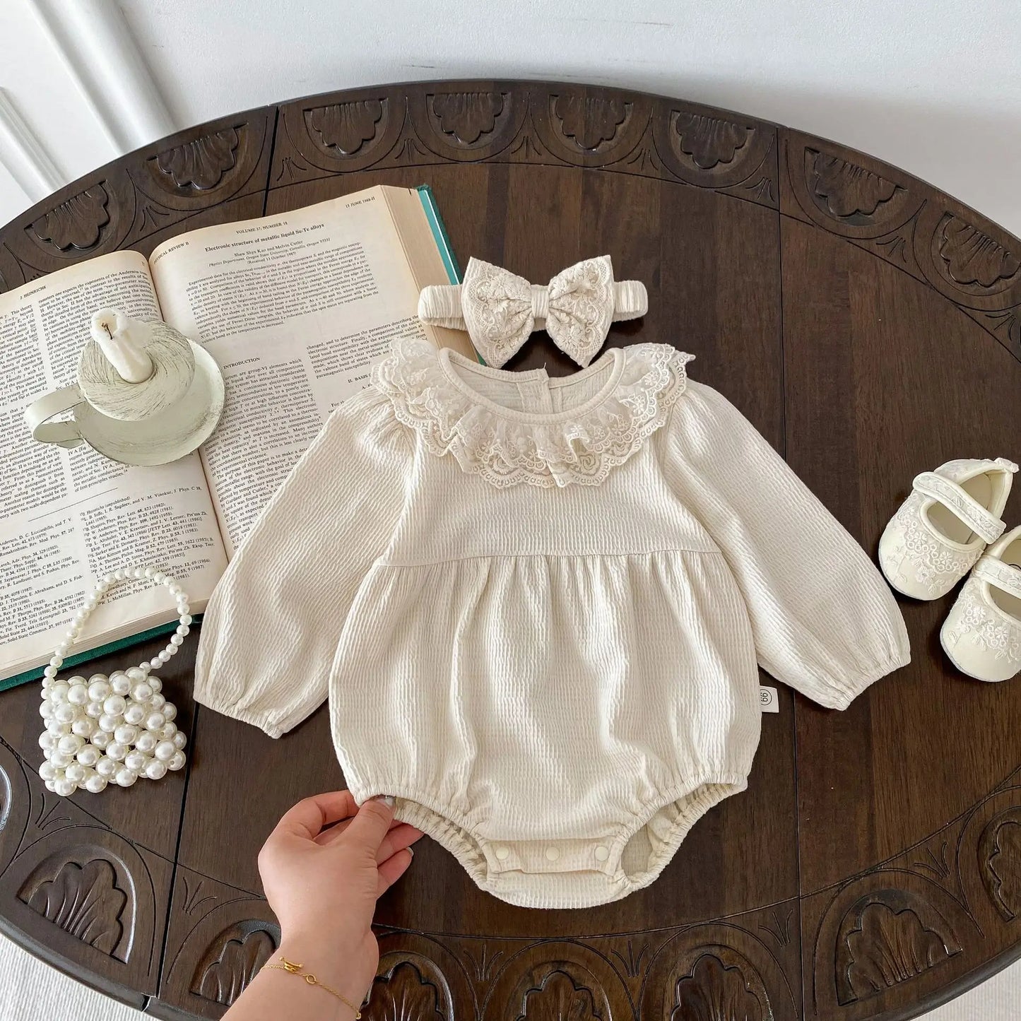 2PCS MILANCEL Frühling Baby Kleidung Spitze Kragen Säuglings Body Ein Stück Kleinkind Niedliche Prinzessin Outfit Kleidung für Neugeborene.