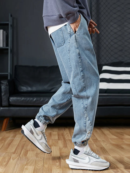 Big Size Men's Jogger Jeans 6XL 7XL 8XL Streetwear Black Blue Casual Denim Cargo Pants Stretch Cotton Taper Jeans Baggy Trousers.