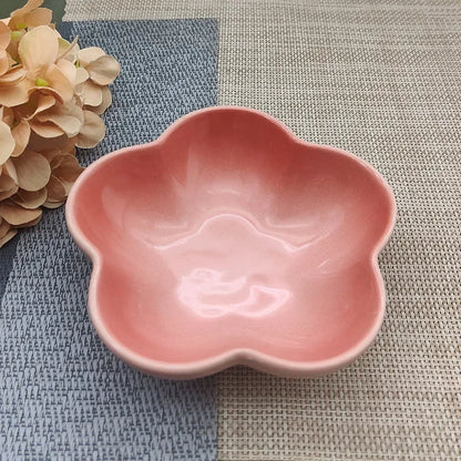 5'' Elevated Flower Design Ceramic Cat Bowl, Pet Food Dish, Small Dish Dip Dish, Deep Feeders, for Home Kitchen Supplies Gift.