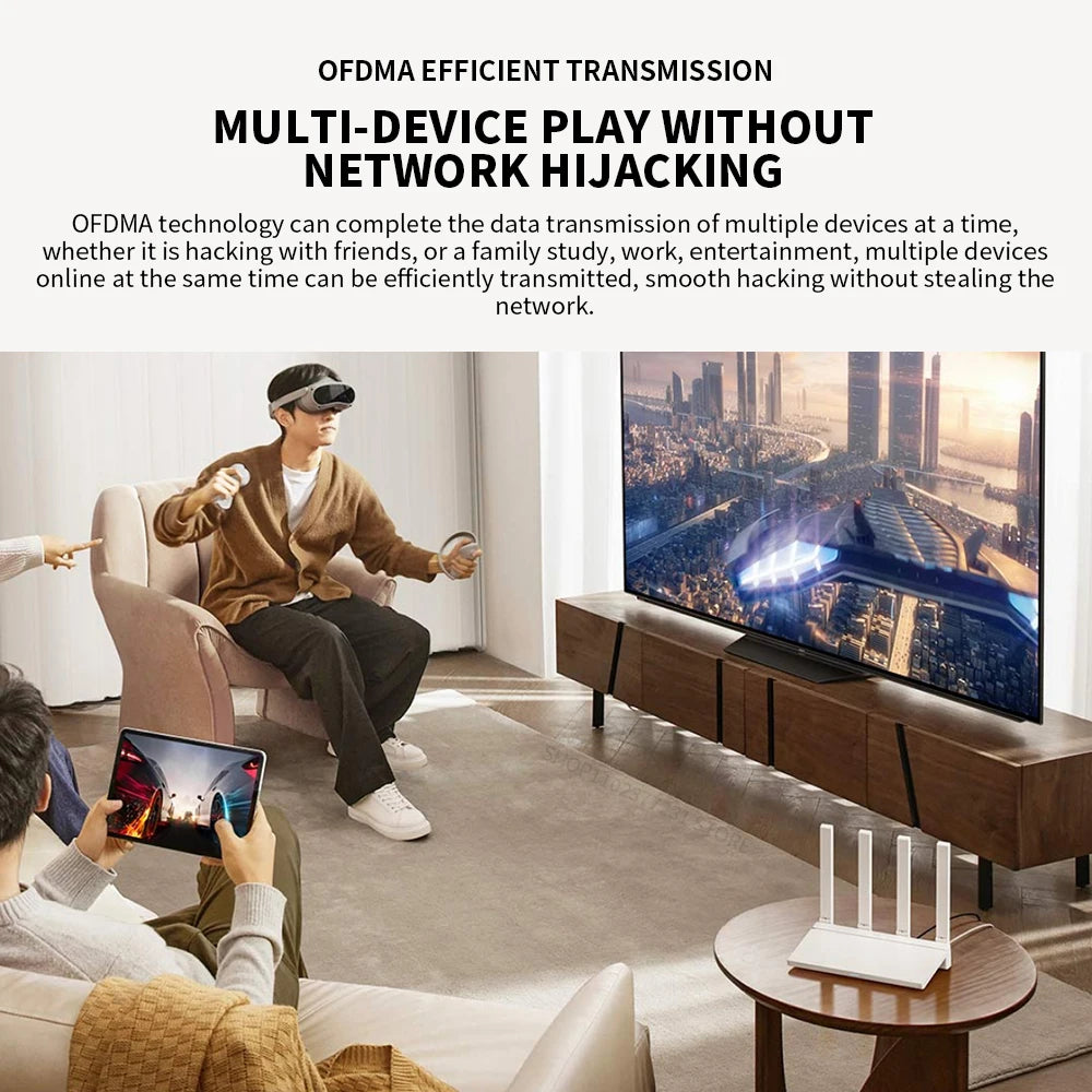 2024 NEW Original Xiaomi AX3000T Router 5GHz 160MHz Broadband 1.3GHz Processor High Speed NFC Connection For Home Office Games.
