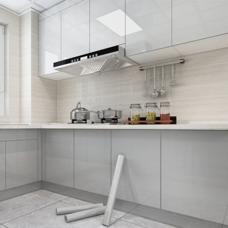 10M Kitchen Oil Proof Wallpaper Waterproof Self-Adhesive Stickers Cabinet Renovation Formaldehyde-free Mould-Proof Wall Decor