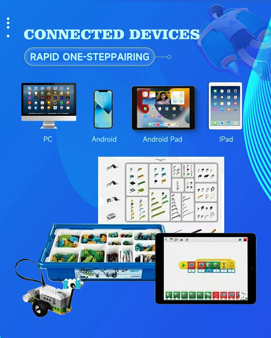 NEW 280PCS Parts WeDo 2.0 Robotics Construction Core Set Building Blocks Compatible with 45300 Scratch 3.0 Educational DIY Toys.