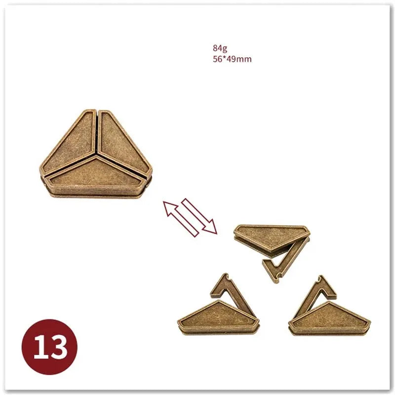 Classic IQ Metal Brain Magic Baffling Puzzles Game Toys for Children Adults Funny Gifts.