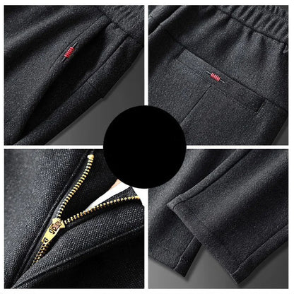 Men's Straight Leg Long Daily Pants Casual Straight Slim Fit Narrow Leg Trousers Stylish Male Suit Work Fashion Blue Gray Pants.