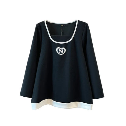150kg plus size Damen büste Herbst Frühling lose einz eilige Hals Langarm Sweatshirt schwarz weiß 5xl 6xl 7xl 8xl 9xl