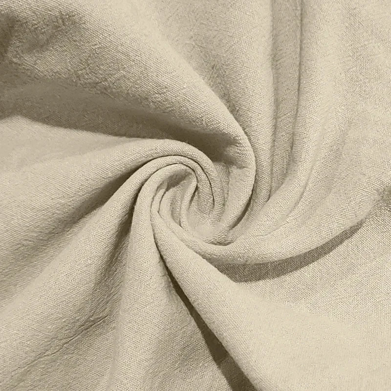 2025 Cross-border American Four Seasons Linen Men's Casual Suit Loose Long Sleeve Pants Shirt Suit Men's