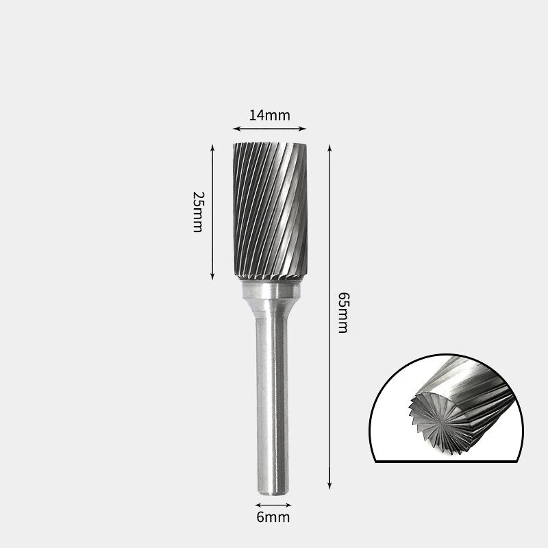 Hartmetallfräser, Wolframstahl-Schleifkopf, zylindrisch 6 mm, AE AX AX Metallfräser