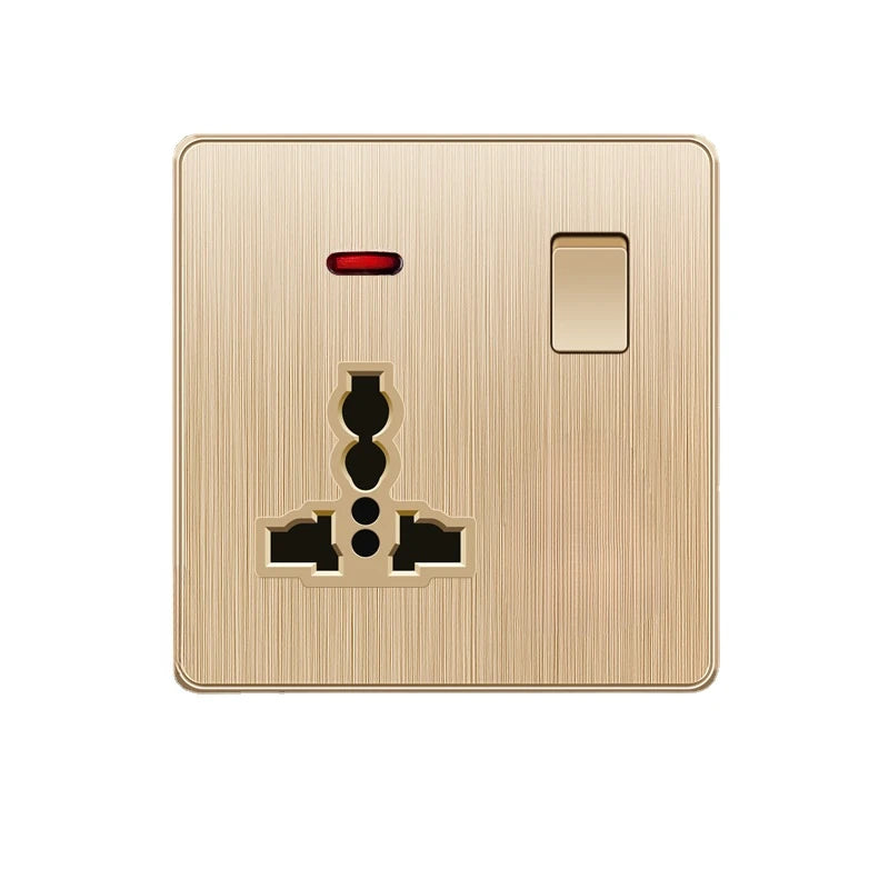 Gold 13A UK Stecker USB Steckdose, Haushalt elektrische licht schalter, universal 5 loch Dual Buchse mit USB Ladegerät, AC110-250V