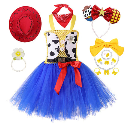 Woody Jessie Toy Story Cowboy Performance Kostüm Sets Mädchen Cartoon Tutu Kleid Kinder Disney Cosplay Karneval Party Kleidung