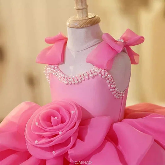 2025 Prinzessinnenkleid zum ersten Geburtstag für Mädchen, neue Hochzeit, Blumenmädchen, Klavieraufführung, Host-Kleid, Party-Kleidung, Outfits, passendes Bankett
