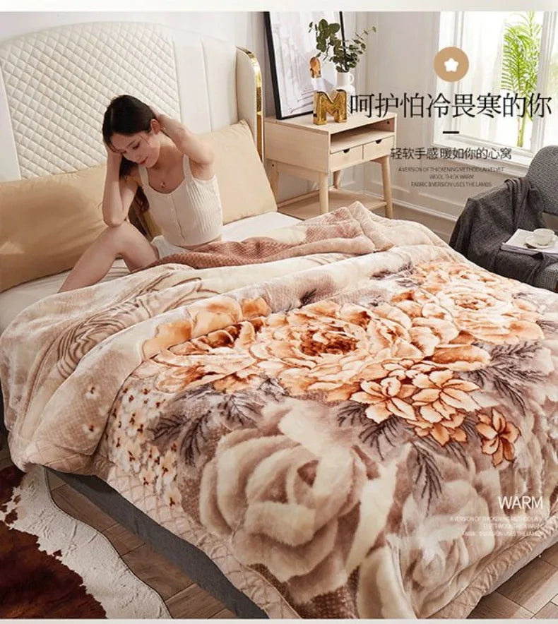 Two People Simple Geometric Printed Blanket Autumn Winter Bedroom Office Nap Quilt Anti Static Machine Washable Bedding Sheets.