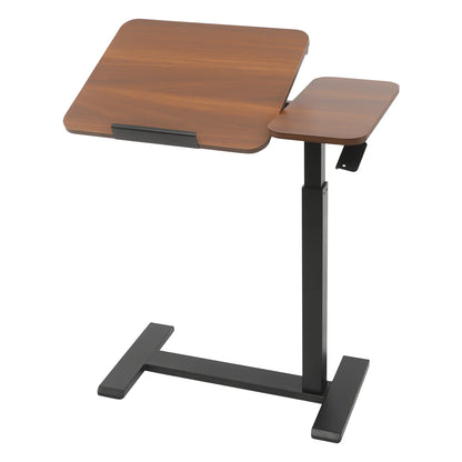 Mobiler Stehschreibtisch mit Tablettplatte, höhenverstellbar, 26–41 Zoll, drehbar, 40 kg belastbar, versteckte Räder für Home-Office-Laptops