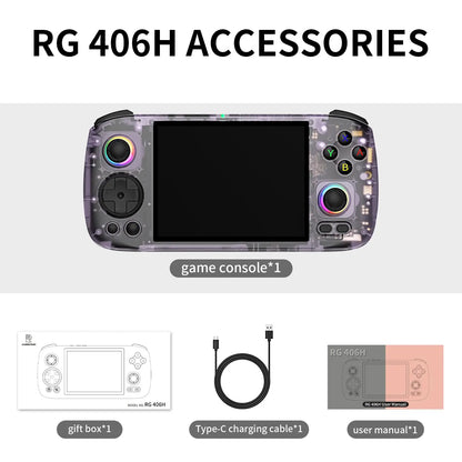 ANBERNIC RG406H Handheld Game 4Inch IPS HD Screen Android 13 Bluetooth WIFI Retro Video Player Console Hall Joystick 8G+128G.