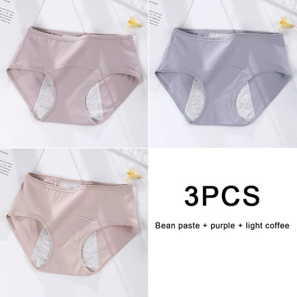 3PCS/set Women's menstrual briefs large flow postpartum water absorption leakproof briefs women's pure cotton menstrual briefs