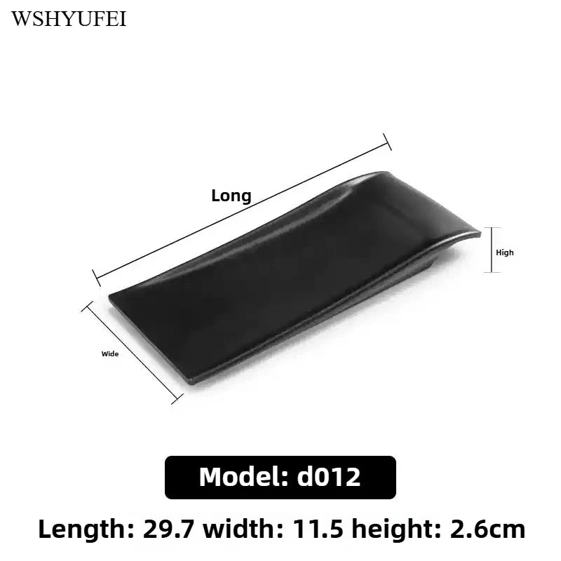 Black Melamine Plate Plastic Barbecue Dish Commercial Cutlery Kitchen Dinner Plates Not Easily Broken Tableware Accessories.