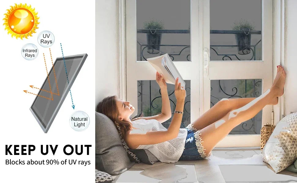 Haus Anti-Look Fenster Privatsphäre Film Kleber Vinyl Spiegel folie Einweg Auto Glas Bildschirm Tönung Aufkleber Rollen UV-Schutz Werkzeuge