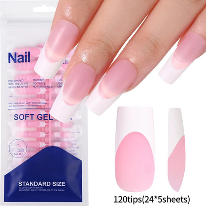 100Pcs Light Pink Press on Nails Short Medium Square Wearable Fake Nails Tips 10 sizes Full Cover False Nails Finger Decoration